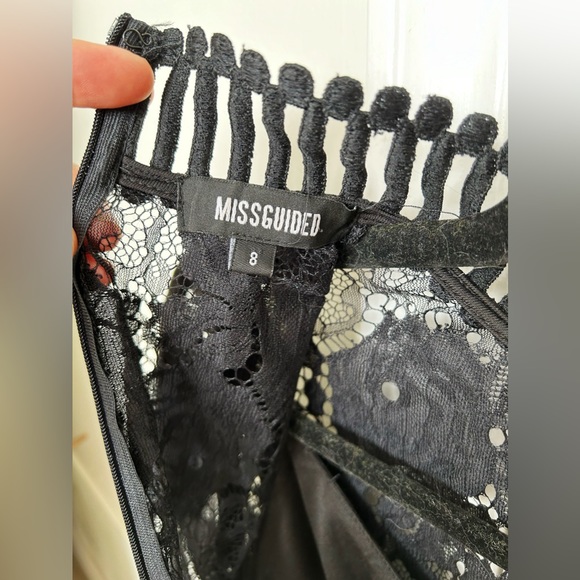 Missguided Black Lace Sheer Dress - Picture 8 of 8